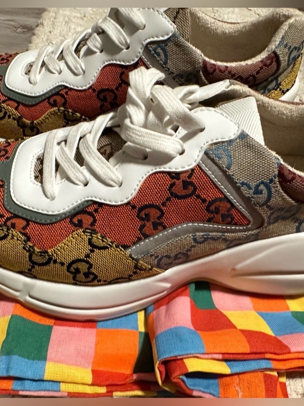 Gucci Rhyton GG Multicolor Sneakers /Authentic - Picture 2 of 6